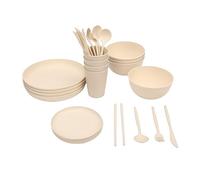 TARSHYRY Dinnerware Sets, Unbreakable Plates Bowls Cups for 4 People, Lightweight Shatterproof Space Saving, Dishwasher Microwave Safe, with Cutlery Set, for Camping Picnic Home