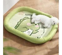 TARSHYRY Dog Cooling Mat, Pet Bed Cartoon Dinosaur Pattern Oval Cat Bed Sleeping Relaxing Spring Summer Sofa Beds for Kennel Crates Sofa, Floor Cats Dogs Sleeping Cooling Blanket Pet Mats