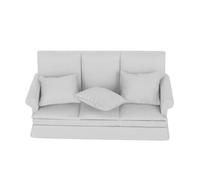 TARSHYRY Dollhouse Couch With Pillow, Dollhouse Furniture Wood Cloth With 3pcs Pillow Mini Couch for Decoration (Gray)