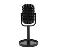 TARSHYRY Fake Microphone, Kids Microphone Prop with Base Pad 3.1x6.5x2in Classic Prop for Filming Dance Shows Practice Using Film (Black)