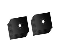 TARSHYRY Gas Stove Burner Liners, Stove Top Covers For Gas Burners 10pcs 0.2mm Range Cover Reusable Heat Resistant Fiberglass Protector Pad (Black)