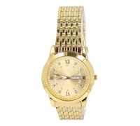 TARSHYRY Gold Men Watch, Quartz Movement Metal Strap Wristwatch Stylish Clear Night Display Double Calendar Metal Business Gentleman Watch, 8 Rhinestones