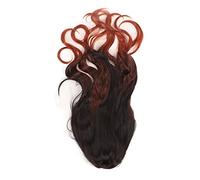 TARSHYRY Gradient Color Long Wavy Wig, Adjustable Size, Black to Orange, Halloween Costume Accessory