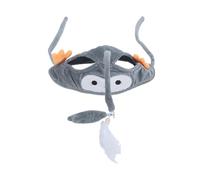 TARSHYRY Gray Head Wearing Funny Cat Stick Wand Toy Interactive Teaser Neck Circumference Super Soft Fabric and Plush Material