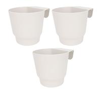 TARSHYRY Hanging Flower Pot, Large Outdoor Planter with Efficient Drainage System, for Balcony Garden Railing Porch Windows (White)