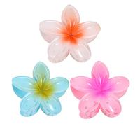 TARSHYRY Hawaiian Flower Hair Claw Acrylic Petals Hair Clamp Vibrant Colorful Design Secure Hold For Women Girls Ponytail Ball Head Styling 8cm (B:Orange+rose red+blue)