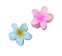 TARSHYRY Hawaiian Flower Hair Claw Acrylic Petals Hair Clamp Vibrant Colorful Design Secure Hold For Women Girls Ponytail Ball Head Styling 8cm (A:Red+yellow+purple)