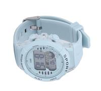 TARSHYRY Kids Watch Chronograph 7 Colors LED 50M Alarm Calendar Analog Watch for Children with PU Band Light Blue
