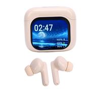 TARSHYRY Language Translator Earbuds 5.4 HiFi Real Time Translation Earphone with Color Screen Charging Case for Travelers (Beige)