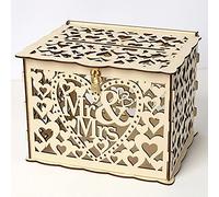 TARSHYRY Large Elegant Wooden Card Box with Lock, Made of Wood, Easy to Assemble DIY, for Weddings and More, Wedding Card Box with Lock Rustic Wood Box Card Holder for Wedding