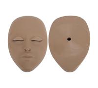 TARSHYRY Lash Mannequin Head, Silicone Removable Eyelid Eyelash Extension Training Head for Makeup Practice Teaching with Reusable Skin Like (Coffee Color)