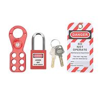 TARSHYRY Lockout Kit, Tool Set Lockout Tagout Kit Safety Hasp Padlock Loto Tag Keys Tamper Proof Lock Out Tag Out Locks And Keys Industrial Equipment (1in/25mm Shackle)
