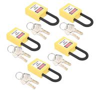 TARSHYRY Lockout Lock Security Padlock for Industrial Site Lockout/Tagout, Nylon Engineered, Set of 5 Locks for Factories, Construction Sites, 38mm Size (Yellow)