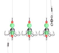 TARSHYRY Luminous Squid Hook, Night Fishing Fishhook Luminous Squid Hook Octopus Fishhook Barbed Night Octopus Fishing Tackles Accessories (Fluorescent Green)