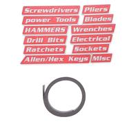 TARSHYRY Magnetic Toolbox Labels Reusable 3D Printed Tool Drawer Tags Strong Adhesive Organizer Stickers for Steel Cabinets Workshop 12pcs PLA (Red)