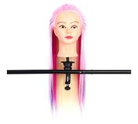 TARSHYRY Mannequin Head For Braiding, Hair Styling Head Colorful Training with 22.4~26inch Hair Length Practice Not Over 120 Degree on the (No. 1 pink + multi-color)