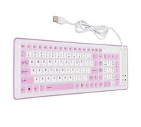 TARSHYRY Mechanical Keyboard, Computer Keyboards Foldable Silicone with 103 Keys USB Wired Silicon Foldable Mute Fadeless Typewriter for PC (Violet)