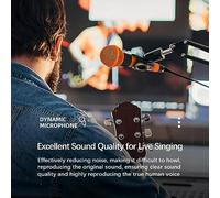 TARSHYRY Microphone For Singing, Dynamic Microphone, Metal Handheld Wired, Karaoke, Connect With Any 6.5mm Or 3.5mm Interface Equipment (Orange)