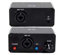 TARSHYRY Microphone Preamp & Mic Gain Voice Booster, Dynamic Mic Preamplifier, 48V Phantom Power XLR Output Microphone Amplifier for Dynamic Condenser Mic