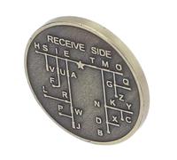 TARSHYRY Morse Code Practice Tool, Galvanized Copper Encryption Coin for Ham Radio Enthusiasts and Beginners, 30x30x3mm Lightweight Learning Aid for Wireless Communication Training