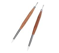 TARSHYRY Nail Sculpture Pen, Dual Tip Silicone and Metal Nail Brushes for 3D Sculpting Fine Line Detailing, with Ergonomic Rosewood Handle for Professional Art (2 Pcs)
