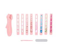 TARSHYRY Press on Nail Kit, 8 Brightly Colored Nail Stickers, Kids Press on Nails with Smooth Rounded Edges and Soft Pressing Head, for Kids DIY Nails Art Decoration