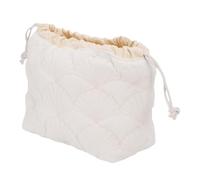 TARSHYRY Quilted Drawstring Cosmetic Bag, Large Makeup Pouch with Gathered Opening Design for Women, Travel Toiletry Organizer Holds Cosmetics Brushes Stationery 7.09x3.94x6.10in (Shell Pattern)