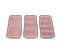 TARSHYRY Silicone Freezer Tray with Lid, 9 Portion Soup Cube Mold for Food Storage, with Measurement Lines, Reusable Ice Tray for Bone Broth Leftovers Microwave Oven Safe (Light Pink)