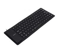 TARSHYRY Silicone Keyboard, Oil Proof Proof Lightweight Portable Silent Soft Comfortable Foldable Rollable USB Wired, with Good Resilience and Never Fade Text, for PC (Black)