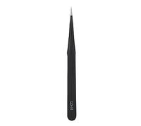 TARSHYRY Stainless Steel Anti Static Eyelashes Grafting Tweezers Nippers Eyelash Picking Tool for Professional Nail Artists (Black anti-static straight tweezers LD-01)