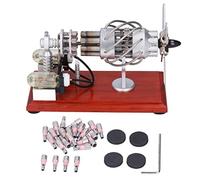 TARSHYRY Steam Engine Kit, Model Engine Motor Steam Heat Education Model Toy Kit Small Stirling with Hot Air Generator 16 Cylinder for Swashplate Educational Toy Gift