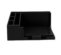 TARSHYRY Sticky Note Stencil Set, ABS 3x3in Sticky Note Holder with 5 Templates and Pen Holder, for School Home Office Task Management (Black)