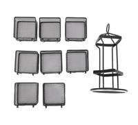 TARSHYRY Tea Bag Organizer 2 Tier 8 Removable Baskets Rotating Tea Bag Rack Storage Holder for Kitchen Countertop Table Metal Black 22x22x23.5cm (8 Baskets)