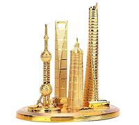 TARSHYRY Tower Inspired Vintage Bronze Miniature Model Global Landmark Souvenir Decor for Home Office Space Finance Themed Collections Compact Design (Golden - small)