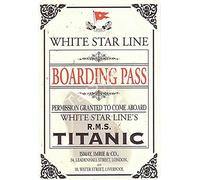 TarSign White Star Line Boarding Pass Titanic Vintage Tin Sign Logo 12 8 Advertising Eye-Catching Wall Decoration