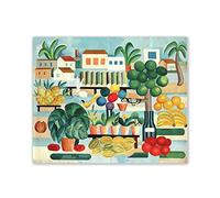 Tarsila do Amaral Famous Paintings Print on Canvas. (A Feira) Abstract Art Posters and Prints.Reproduction on Canvas Wall Art for Home Decor Picture 60x70cm(24x28in) Frameless