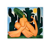 Tarsila do Amaral Famous Paintings Print on Canvas. (Cannibalism) Abstract Art Posters and Prints.Reproduction on Canvas Wall Art for Home Decor Picture 50x60cm(20x24in) Frameless