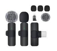 TARSIUN Wireless Lavalier Microphone for iPhone, iPad, Laptop, Interview, Live Streams, Video Recording, Podcast, Vlog, YouTube, Instagram, TikTok(2 Microphones Included)