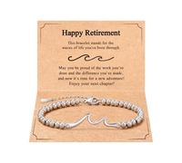 Tarsus Best Retirement Gift for Woman 2025, The Waves of Life You've been Through, Wave Bracelet for Retirement Women Coworker Friends, You Will Be Missed Farewell Goodbye Gifts Ideas, average