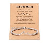 Tarsus Best Retirement Gift for Woman 2025, The Waves of Life You've been Through, Wave Bracelet for Retirement Women Coworker Friends, You Will Be Missed Farewell Goodbye Gifts Ideas, average