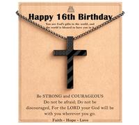 Tarsus Boy Birthday Cross Necklace 10th/13th/16th, average, Stainless Steel, No Gemstone
