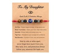 Tarsus Evil Eye Bracelets, Adjustable Red Bracelet for Women Men, Lucky Protection Gift - Black Tourmaline, Hematite, Tiger Eye Beads, average, Nylon, no gemstone