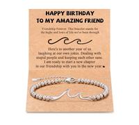 Tarsus Gift for Friends, The Waves of Life We've Through Together, Woman Friendship Gifts Idea, Wave Bracelet for Best Friend Bestie Soul Sister Christmas Valentines Day Birthday Gifts For Her