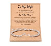 Tarsus Gift for Wife, The Wave of Life We've Been Through, Wave Bracelets - Anniversary Birthday Christmas Valentines Day Gift, average, Stainless Steel, no gemstone