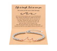 Tarsus Inspirational Gifts for Women Men, Through The Waves of Life, Life is Tough but so are You, Encouragement Bracelet Thoughtful Gifts for Friend Sister Coworker..., average, Stainless Steel, no