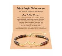 Tarsus Inspirational Gifts for Women Men, Through The Waves of Life, Life is Tough but so are You, Encouragement Bracelet Thoughtful Gifts for Friend Sister Coworker..., average, Stone, no gemstone