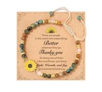 Tarsus Sunflower Gifts for Women, Gift of Positivity, Strength & Sunshine, Inspirational Jewelry Sunflower Bracelet for Friends Sister Daughter Coworker..., average, Stone, no gemstone