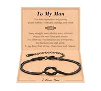 Tarsus To My Men/Husband/Son Bracelet, Black Love Knot Bracelet Jewelry Christmas Birthday Anniversary Valentine Gift Ideas, average, Stainless Steel, no gemstone
