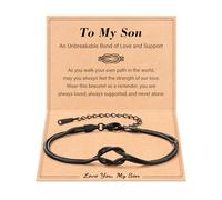 Tarsus To My Men/Husband/Son Bracelet, Black Love Knot Bracelet Jewelry Christmas Birthday Anniversary Valentine Gift Ideas, average, Stainless Steel, no gemstone