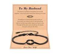 Tarsus To My Men/Husband/Son Bracelet, Black Love Knot Bracelet Jewelry Christmas Birthday Anniversary Valentine Gift Ideas, average, Stainless Steel, no gemstone